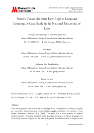 Csu east bay american language program. Pdf Factors Causes Students Low English Language Learning A Case Study In The National University Of Laos Sam Rany Academia Edu