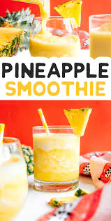Easy Pineapple Smoothie Recipe In 2020 Pineapple Smoothie Recipes Pineapple Smoothie Low Calorie Drink Recipes