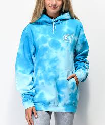 Black And Blue Tie Dye Hoodie Odd Future X Santa Cruz Blue Tie Dye Hoodie Zumiez In 2020 Tie Dye Hoodie Blue Tie Dye Women Hoodies Sweatshirts