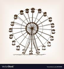Ferris Wheel Sketch Style Royalty Free Vector Image