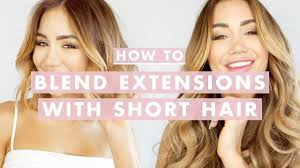 Section your hair so only a tiny bit of it is left at the bottom, and clip the rest of the hair away. How To Clip In And Blend Hair Extensions With Short Hair Luxy Hair Youtube