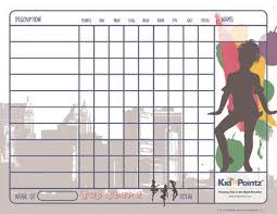 Free Printable Behavior Charts Dance Theme Kid Pointz