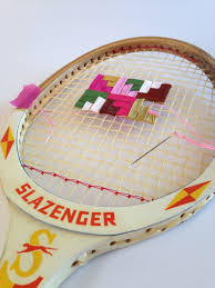 Inspired By This Woven Heart Badminton Racket By Bloesem Kids I Had To Try My Hand At The Very Rare Art Of Tennis Racket Embroi Tennis Racket Rackets Tennis