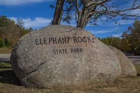 It is accessible from route 67 to route 21. Elephant Rocks Mark Twain Forest