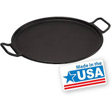 Lodge Pre Seasoned 14 Inch Cast Iron Baking Pan With Loop Handles P14p3 Walmart Com Cast Iron Pizza Cast Iron Pizza Pan Baking Pans
