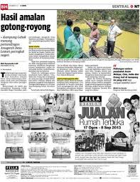 Setelah puluhan tahun berlalu, amalan gotong royong kian hilang fungsinya khasnya di kalangan masyarakat bandar, katanya. Hasil Amalan Gotong Royong Klik