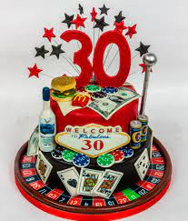 Pink wedding cake with roses #489. Welcome To 30 Las Vegas Themed 30th Birthday Cake Vegas Birthday Cake Vegas Cake Las Vegas Cake