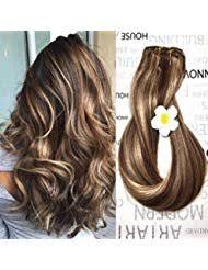 This will be your inspiration in the type of highlights that you will place on your hair. Amazon Com Clip In Human Hair Extensions Medium Brown With Honey Blonde Highlights 4 27 Clip On Balayage Ombre Hair Extensions 16 Inch 7 Pcs Full Head Silky Straight Long Fine Hair 70g