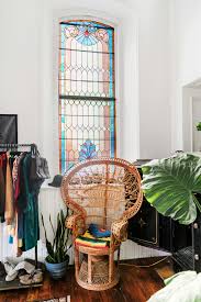 A Beautiful Vintage Filled Studio Apartment In A Former Church Stained Glass Stained Glass Windows Studio Apartment