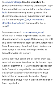 beladdy algorithm page frames system