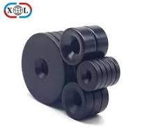 Black Epoxy Coated Countersunk Round Magnets with Hole High Power Neodymium for Industrial and DIY