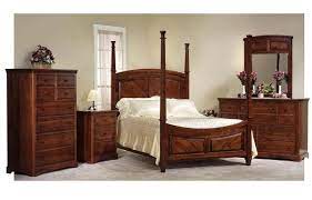 Cherry wood cherry wood bedroom wood home headboard bed bedroom. Amish Five Piece Bedroom Set With 4 Poster Bed In Rustic Cherry Wood