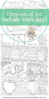 This Printable Worksheet Covers The Element Of Art Line Examples And Information Are Included On The Front Elements Of Art Line Art Worksheets Elements Of Art