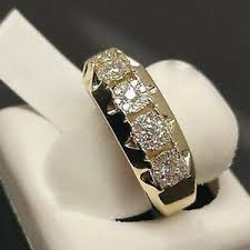Our gold wedding bands include beautiful pieces to celebrate your union. Vintage 14k Yellow Gold Filled White Sapphire Ring Women Men S Wedding Jewelry Ebay