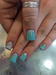 Mint green nails with silver glitters are really stunning! Pin By Stacey Bambrough On Nail Designs And Nail Art Stamp Designs Mint Green Nails Green Nails Nails