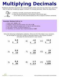 Worksheets How To Multiply Decimals Multiplying Decimals Decimals Decimals Worksheets