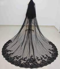 Black Gothic Vintage Wedding Veil With Appliques In 2022 Halloween Wedding Dresses Black Wedding Veil Gothic Wedding Dress