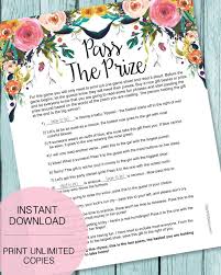Baby shower games that all your guests will love. Printable Pass The Prize Baby Shower Game Garden Flowers Print It Baby