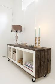 Ikea Hack Diy Rustic Sideboard Use Deck Wood And Dark Stain On The Expedit Unit To Create A Unique Sideboard With W Hus Innredning Diy Ikea Hyller Mobelideer