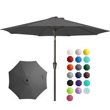 JEAREY 10FT Outdoor Patio Umbrella Outdoor Table Umbrella with Push Button  Tilt and Crank, Market Umbrella 8 Sturdy Ribs UV Protection Waterproof for  Garden, Deck, Backyard, Pool (Dark Gray) : Amazon.ca: Patio,