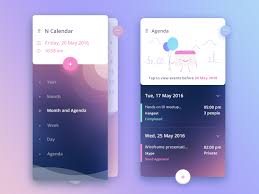 Sidemenu Agenda App Design App Design Inspiration Calendar Design Inspiration