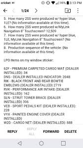 Log in to view results. 2018 1le Production Numbers Page 4 Camaro6