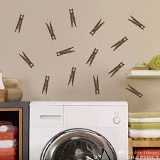 27 degrees c.) for dark or bright colors that may run or fade; Clothespins Wall Decals Set Of 14 Clothes Pins Laundry Etsy