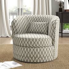 Bring A Distinctive Look To An Empty Corner Or Living Room Seating Arrangement With This Barrel Chair In 2020 Swivel Barrel Chair Barrel Chair Swivel Chair Living Room