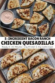 A Simple Recipe For Extra Cheesy Golden Brown Quesadillas Filled With Ground Chicken Crispy Bacon Ranch Seasoning And A Recipes Cooking Recipes Easy Meals