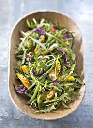 Haricots Verts Et Peches Vinaigrette Au Sesame Recette Recette Haricot Vert Haricots Verts Cuisine Asiatique