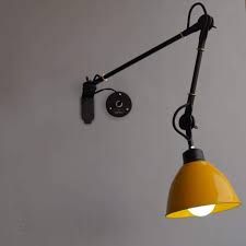 Shop Yellow Wall Lamp Industrial Swing Arm Wall Mounted Light Online