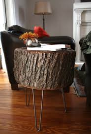 Simple tree trunk stand for mini plants. How To Diy Stump Table 17 Apart
