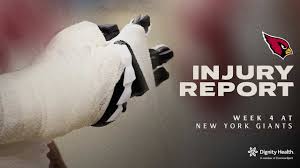 Injury Report: Week 4 at Giants - Arizona Cardinals