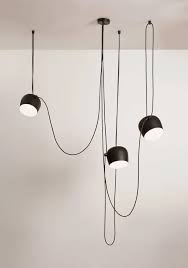 Bouroullec Modern Black Pendant Aim Three Light Set W Canopy For Flos In Stock Light Fittings Ceiling Light Design Flos Light