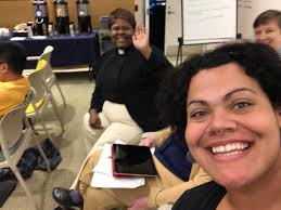 Lena K. Gardner and Kimberly Rochelle Hampton at the UUA Board meeting as  observer participants! There is soon a break for lunch but you can Live  Stream the rest of the meeting