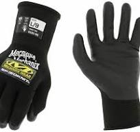 MECHANIX WEAR Knit Gloves: XL ( 10 ), Smooth, Water-Based Polyurethane,  Palm, Dipped, Black, 1 PR