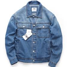 Áo khoác jean nam cổ polo Zara