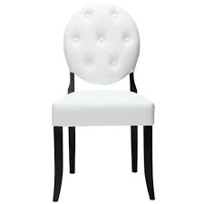 Amazon Com Lexmod Buttoned Ghost Chair In White Vinyl With Black Legs Dining Chairs Side Chairs Dining Modern Dining Side Chairs White Dining Chairs
