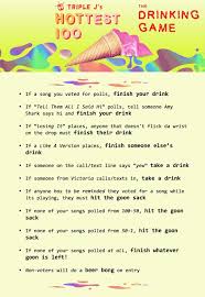 Test your knowledge on this music quiz and compare your score to others. Hottest 100 Drinking Game Triplej