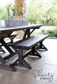 Instead of using 4 2×4's, we can have two 2×8's bench to appear more dramatic. Diy Bench Farmhouse Style Diy Farm Table Farmhouse Bench Diy Diy Farmhouse Table