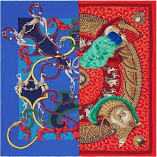 La Maison Des Carres Hermes Plumets Du Roy Silk Twill Scarf Hermes Scarf Silk Twill