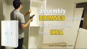 Uv hi gloss frosty white & black acrylic silver line. Assembly Brimnes Wardrobe With 3 Doors White From Ikea Th3 Blogger Youtube