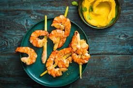Crevettes Grillees Et Dip De Patate Douce Rezept Rezepte Lebensmittel Essen Crevetten