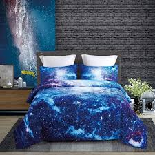 Twin comforter sets for adults. Amazon Com Kinbedy Tencel Cotton 3pc Blue Galaxy Comforter Sets Twin Size For Teen Kids Comforter Bedding Sets 1 Comforter With 2 Pillowcases Home Kitchen