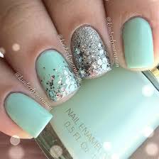 This color can be warm or cool, bright or pale. Mint Green And Silver Nail Art Nails Nailart Nailpolish Manicure Nails Nail Designs Glitter Nail Designs