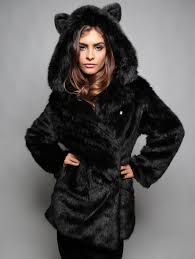 Classic Black Panther Faux Fur Coat Fur Coats Women Fur Coat Faux Fox Fur Coat