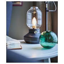 tarnaby table lamp with led bulb anthracite ikea in 2021 table lamp bulb led bulb