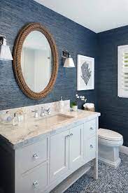 Blue and white stripes are often thought of when it comes to beach chairs, towels and beach bags. 69 Sea Inspired Bathroom Decor Ideas Digsdigs