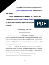 Put your last will and testament in a safe place. Sample Last Will And Testament For California Will And Testament Probate