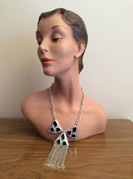 Vintage Trifari Runway Stained Glass Necklace Huge Statement PLIQUE a JOUR  GREEN Stained Glass